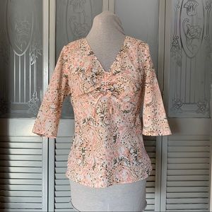 Pink floral LOFT blouse